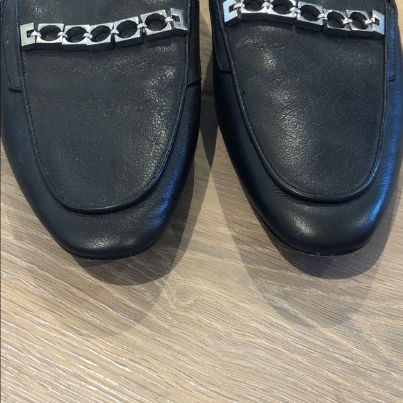 Zara Black Leather Loafers with Silver Detail - Picture 4 of 6